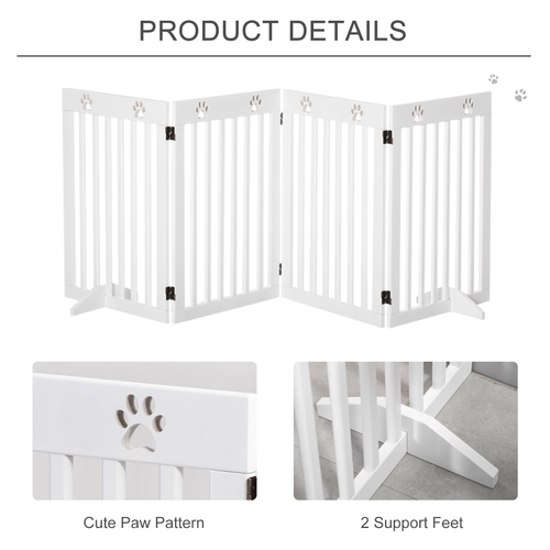 Foldable Freestanding Pet Gate - Versatile Safety Barrier for Dogs