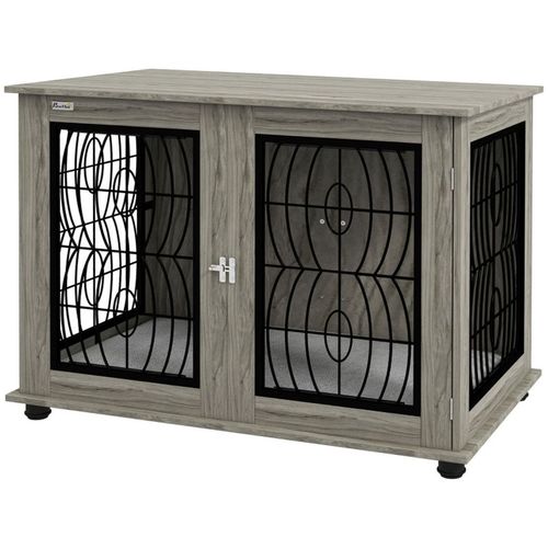 Chic Dog Crate & Side Table: Stylish Comfort for Your Large Pup
