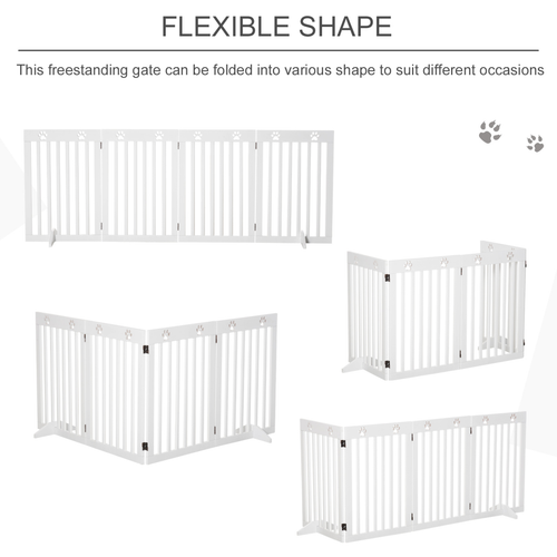 Foldable Freestanding Pet Gate - Versatile Safety Barrier for Dogs