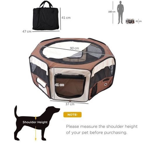 PawHut Portable Pet Playpen: Safe & Stylish Enclosure for Small Animals