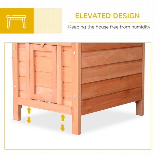 Cozy Wooden Rabbit Hutch: Secure Haven for Bunnies & Guinea Pigs