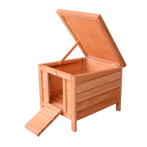 Cozy Wooden Rabbit Hutch: Secure Haven for Bunnies & Guinea Pigs