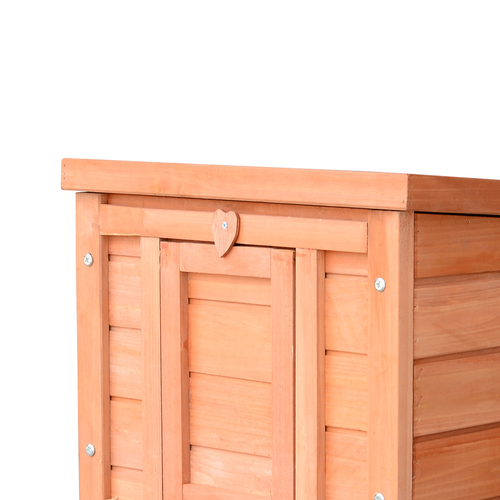 Cozy Wooden Rabbit Hutch: Secure Haven for Bunnies & Guinea Pigs