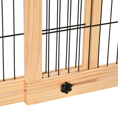 Freestanding Adjustable Wooden Pet Gate - Perfect Dog Barrier for Doorways