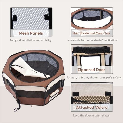 PawHut Portable Pet Playpen: Safe & Stylish Enclosure for Small Animals