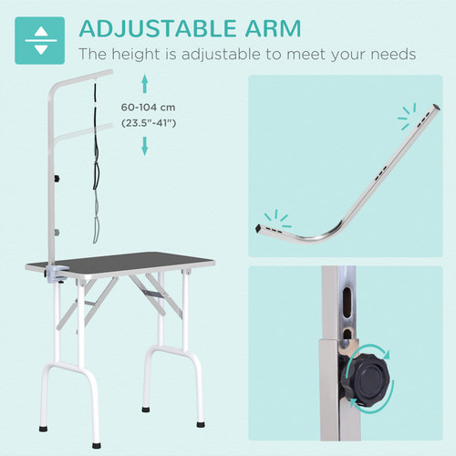 Ultimate Foldable Dog Grooming Table with Adjustable Arm - Max Load 30 KG