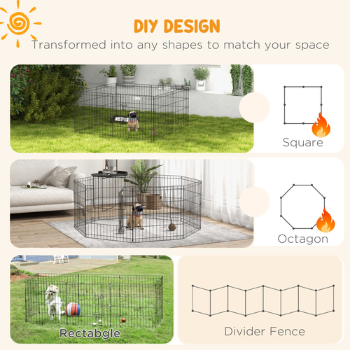 PawHut 24" Expandable Metal Pet Playpen - Secure Space for Dogs & Puppies!