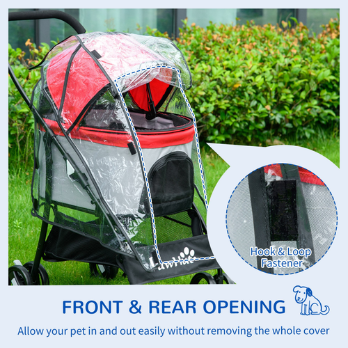 Ultimate Dog Pram Rain Cover with Convenient Front & Rear Entry
