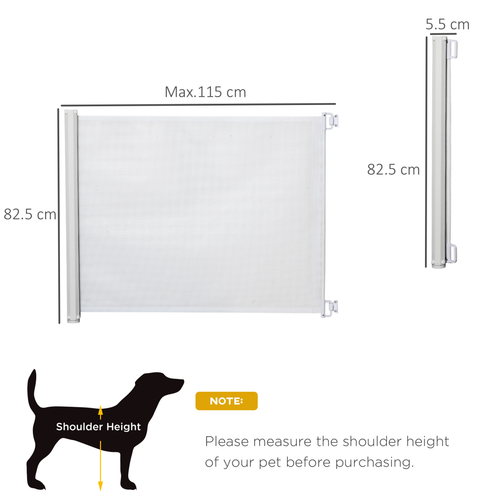 PawHut Retractable Pet Safety Gate - Secure, Versatile Barrier for Home