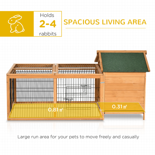 Ultimate Wooden Rabbit Hutch: Secure & Spacious with Detachable Run