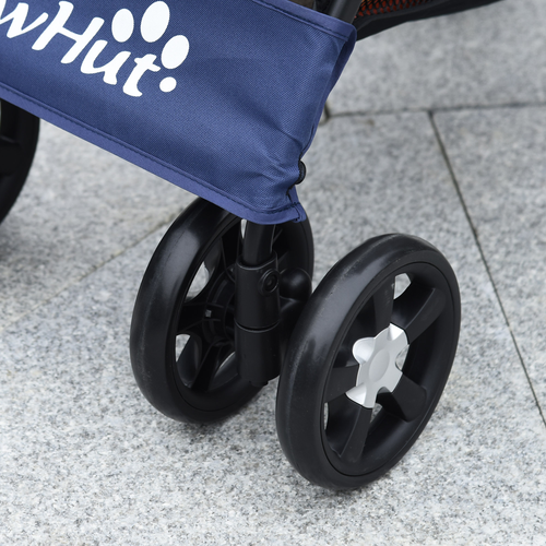 PawHut Deluxe Foldable Dog Stroller - Spacious, Comfortable & Safe Travel Blue