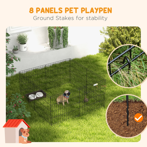 PawHut 24" Expandable Metal Pet Playpen - Secure Space for Dogs & Puppies!