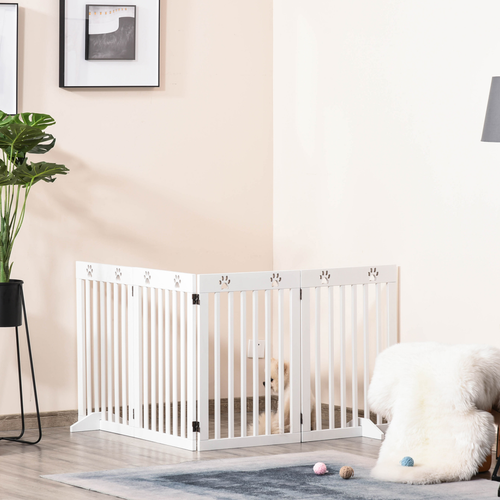 Foldable Freestanding Pet Gate - Versatile Safety Barrier for Dogs