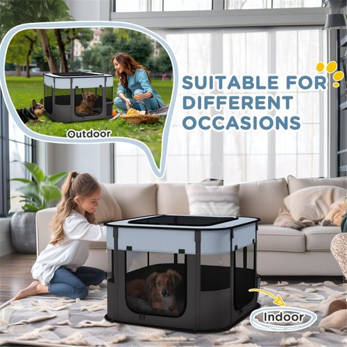 Versatile Pet Playpen: Lightweight, Portable & Easy-Access Travel Solution!