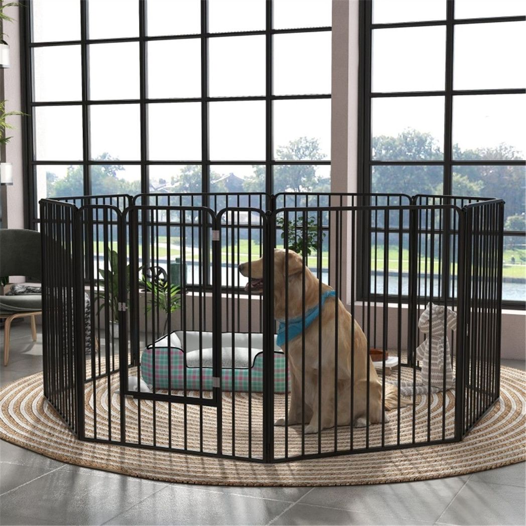 Ultimate Versatile Dog Crate: Steel Panels for Indoor & Outdoor Use