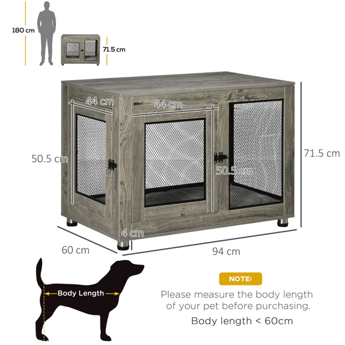 Versatile Dog Crate & Nightstand Combo with Soft Cushion and Ventilated Design