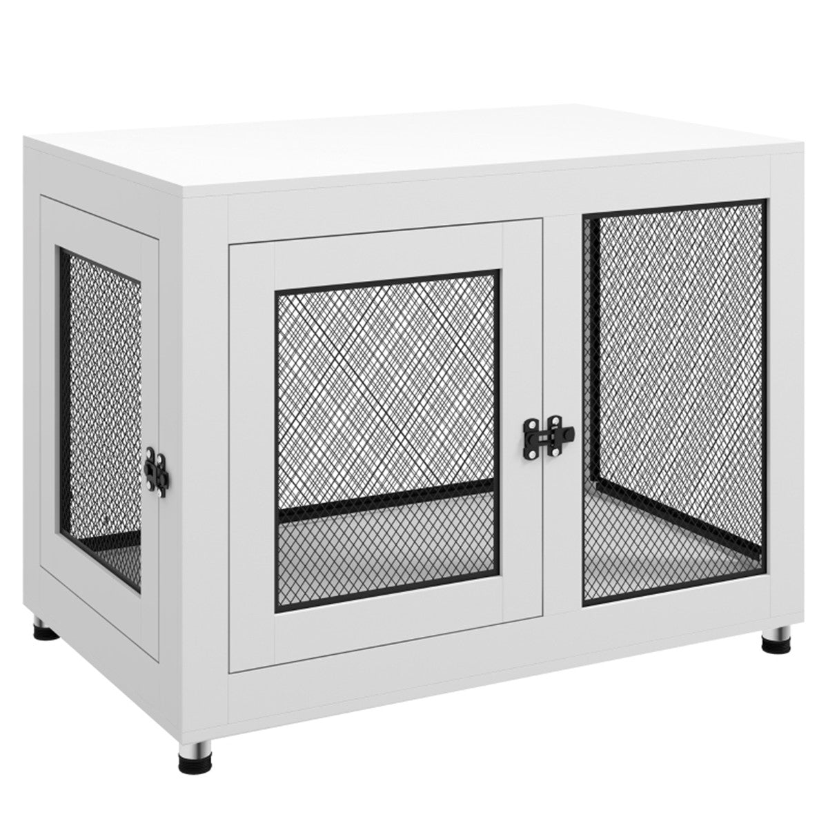 Stylish Dual-Function Dog Crate & Nightstand with Soft Cushion - Large Pets