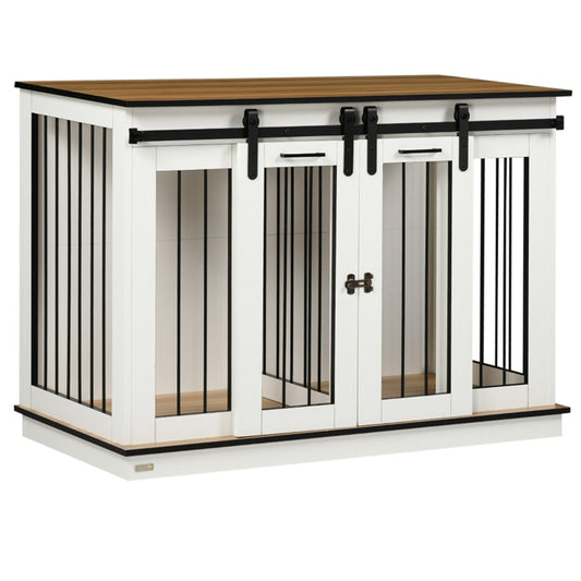 Versatile Dog Crate with Divider & Stylish Top Table – Perfect Pet Haven!