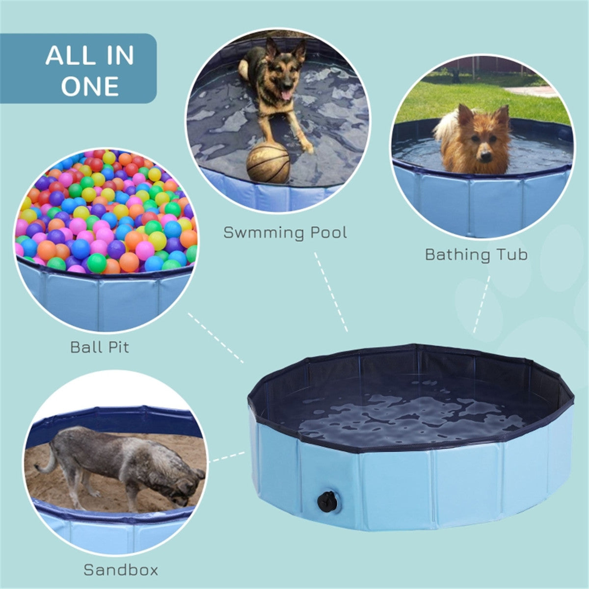Ultimate Foldable Pet Pool: Fun & Refreshing Splash Zone for Dogs & Cats!