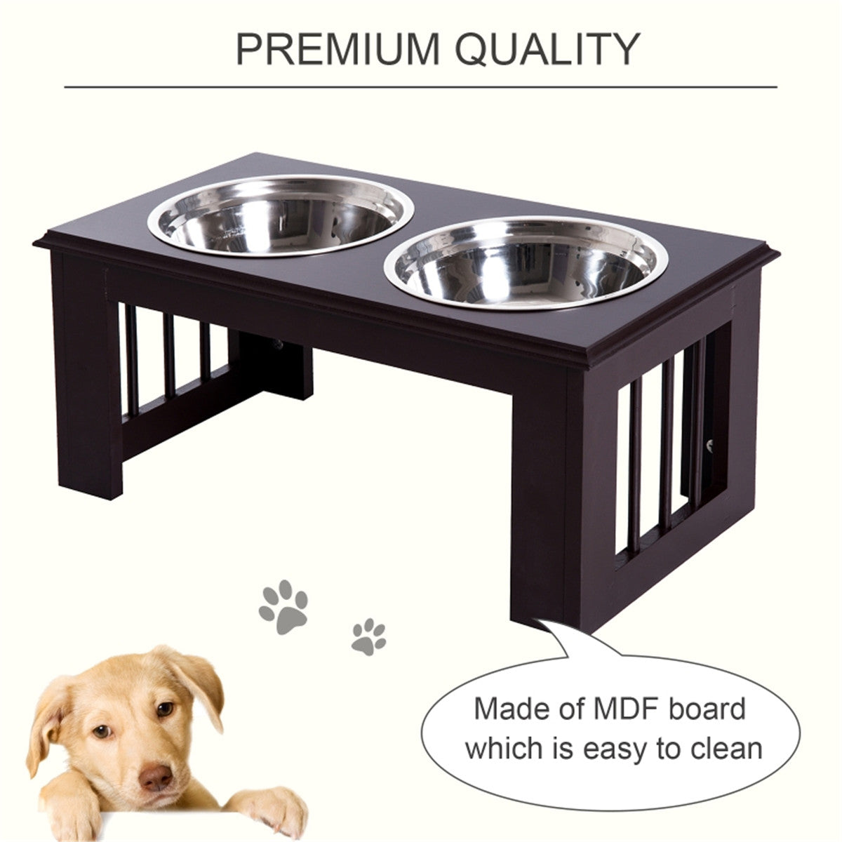 Ergonomic Raised Dog Feeder with Storage for Large Breeds - Durable & Stylish