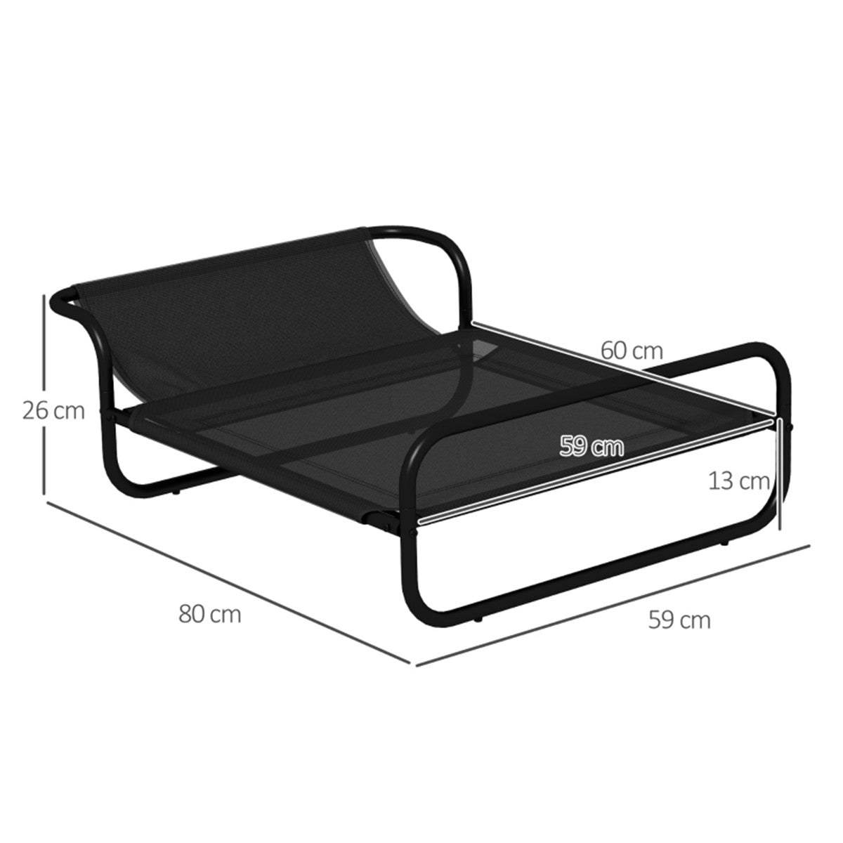 CoolComfort Raised Pet Bed with Tilting Headrest for Small Dogs