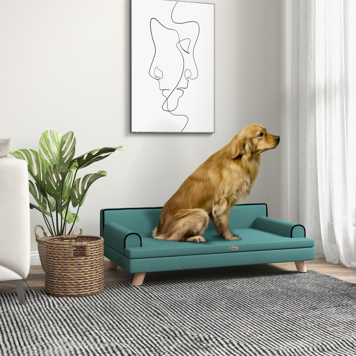 PawHut Premium Dog Sofa - Cozy & Water-Resistant for Medium to Large Dogs