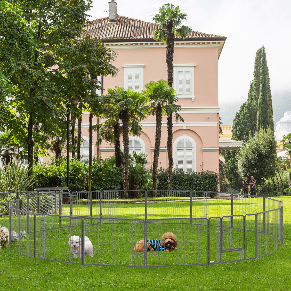 Flexible 16-Panel Heavy Duty Dog Playpen with Dual Doors - Safe & Spacious