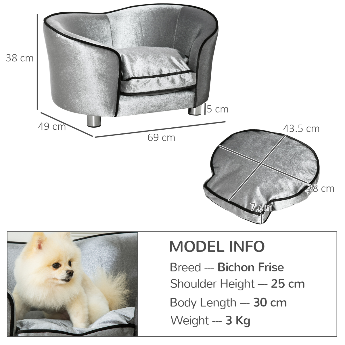 Stylish Pet Sofa & Lounge Bed with Storage Pocket - Ultimate Comfort for Pups!