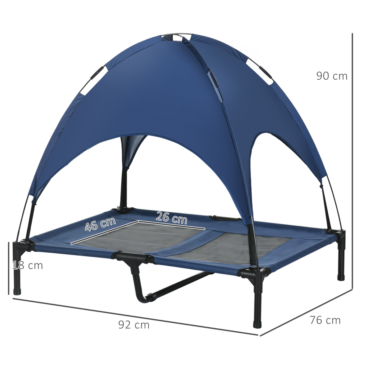 Cool Comfort Elevated Dog Bed with Canopy - PawHut Pet Cot for Ultimate Relaxation