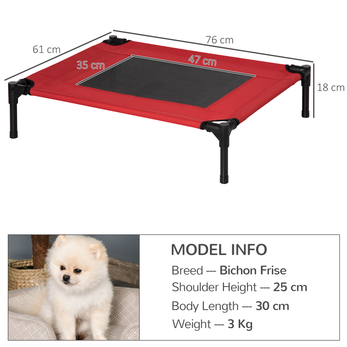 Portable Elevated Pet Bed for Dogs & Cats - Stylish Folding Hammock Cot