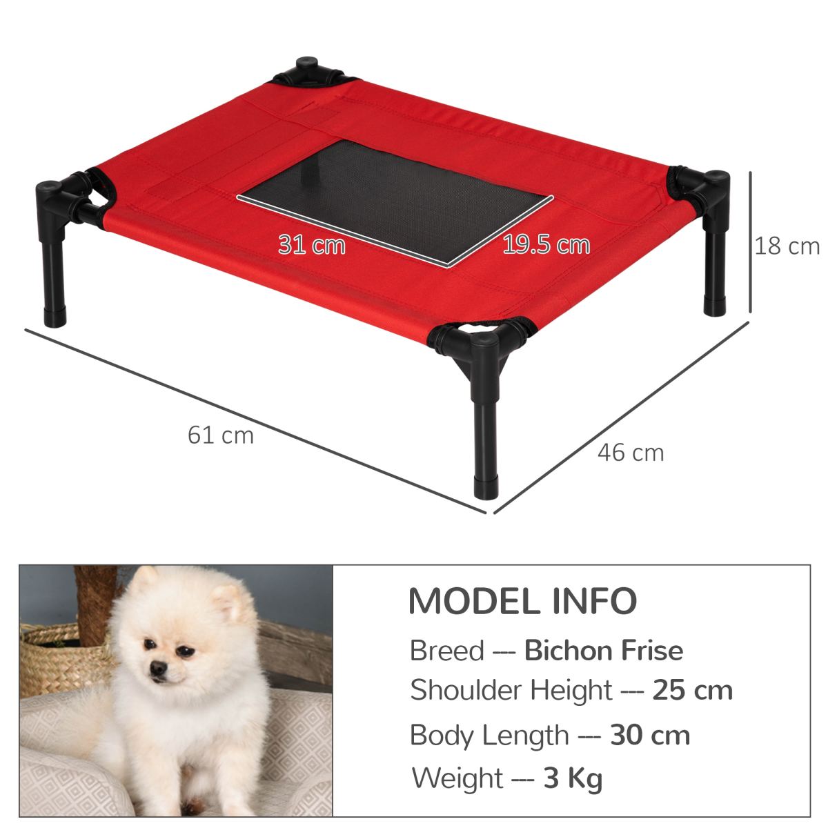 Elevated Portable Pet Bed – Cool Cot Hammock for Dogs & Cats, Travel-Friendly!