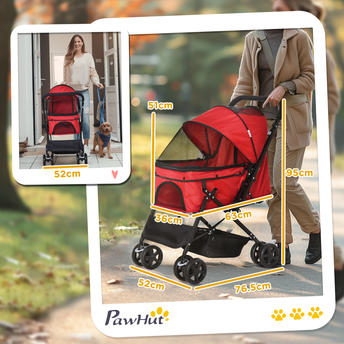 Ultimate Pet Stroller: Foldable Travel Carriage for Dogs & Cats with Versatile Features