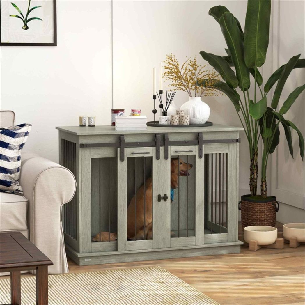 Versatile Double-Door Dog Crate with Decorative Top for Ultimate Pet Comfort