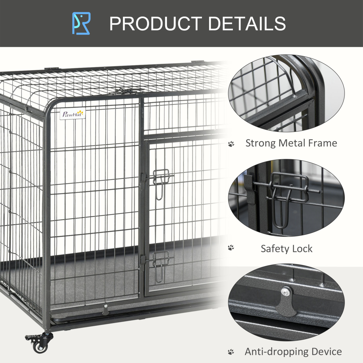 Extra Large Metal Dog Cage with Locking Door & Wheels – Ultimate Pet Safety!