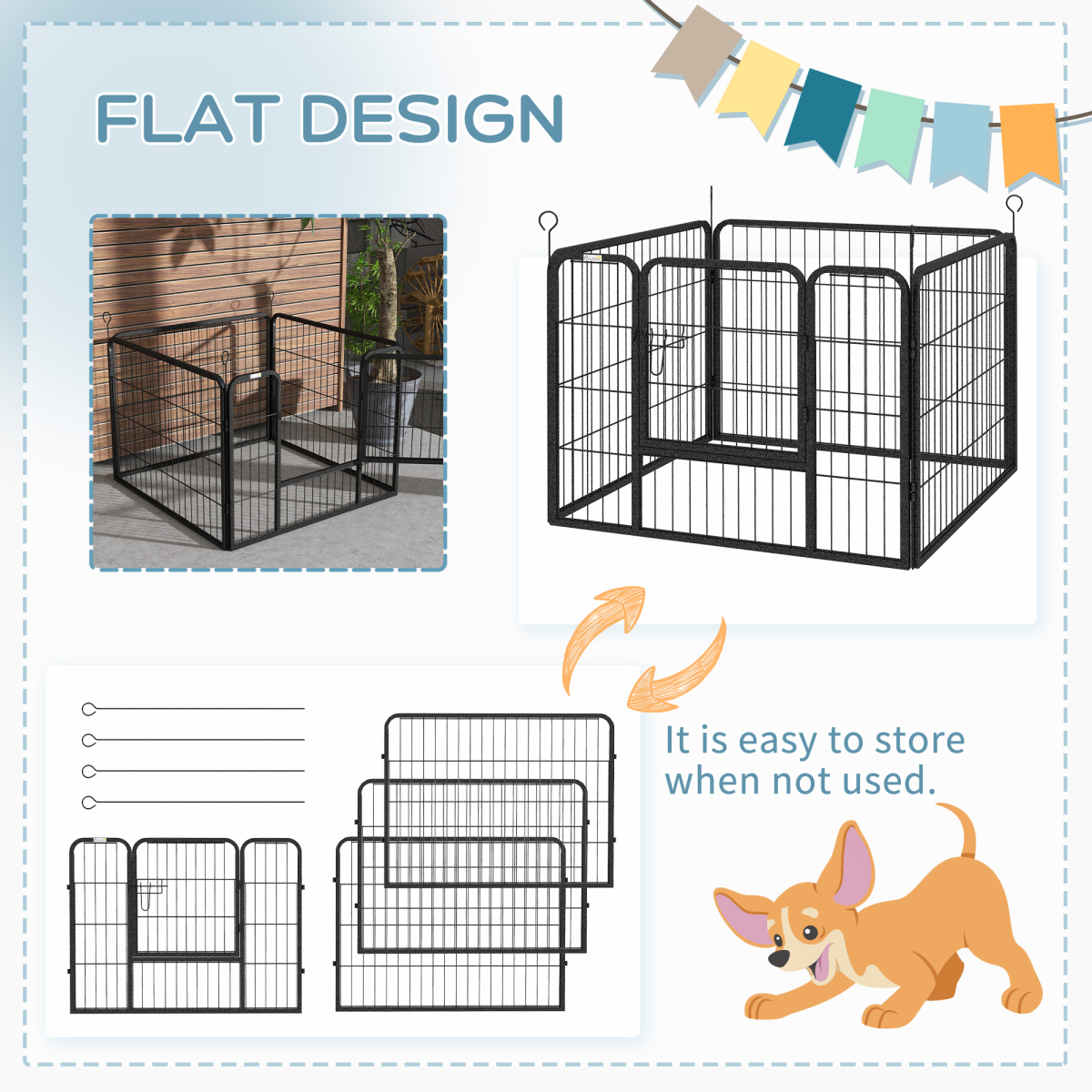 Ultimate Metal Pet Playpen: Secure Indoor/Outdoor Kennel with Lockable Door