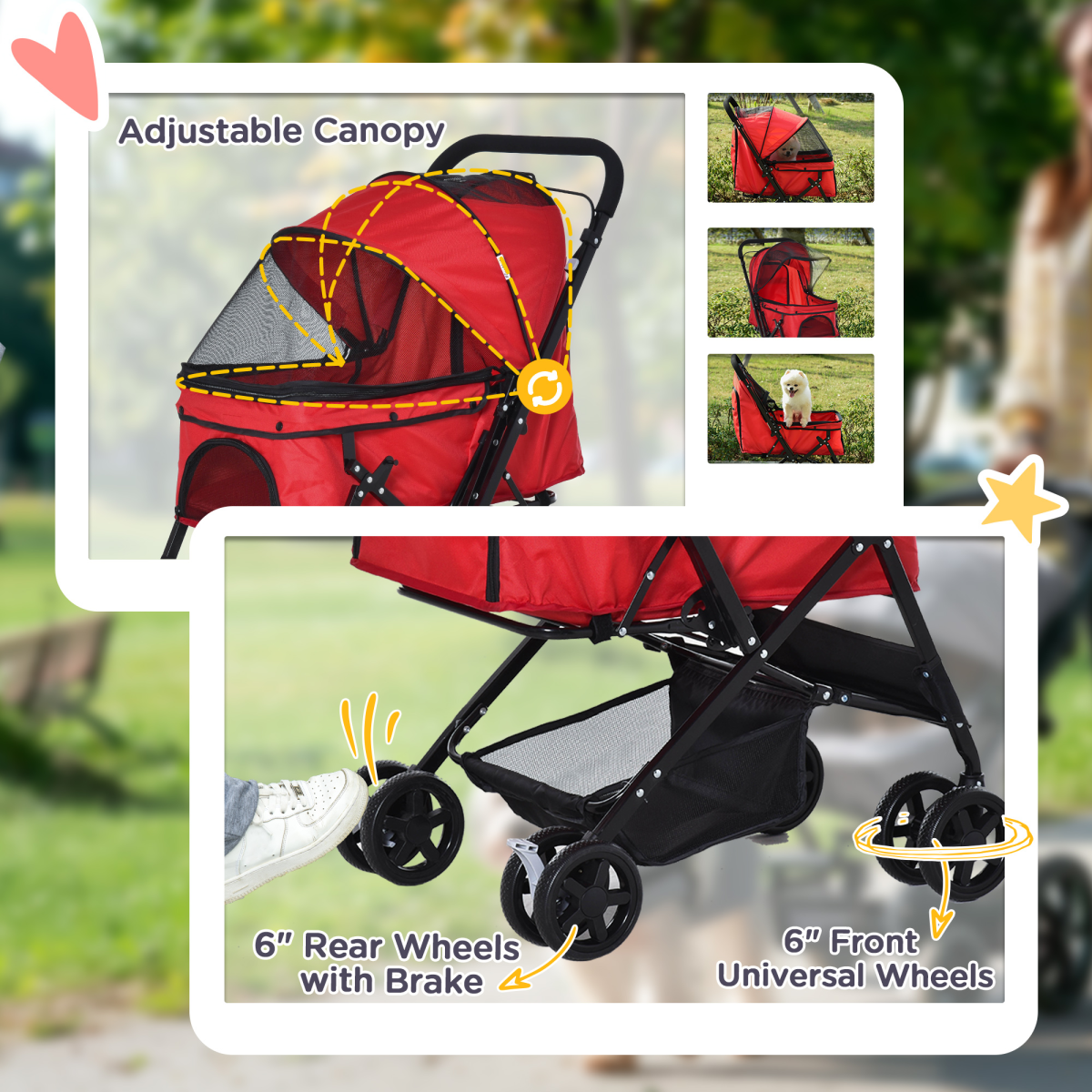 Ultimate Pet Stroller: Foldable Travel Carriage for Dogs & Cats with Versatile Features