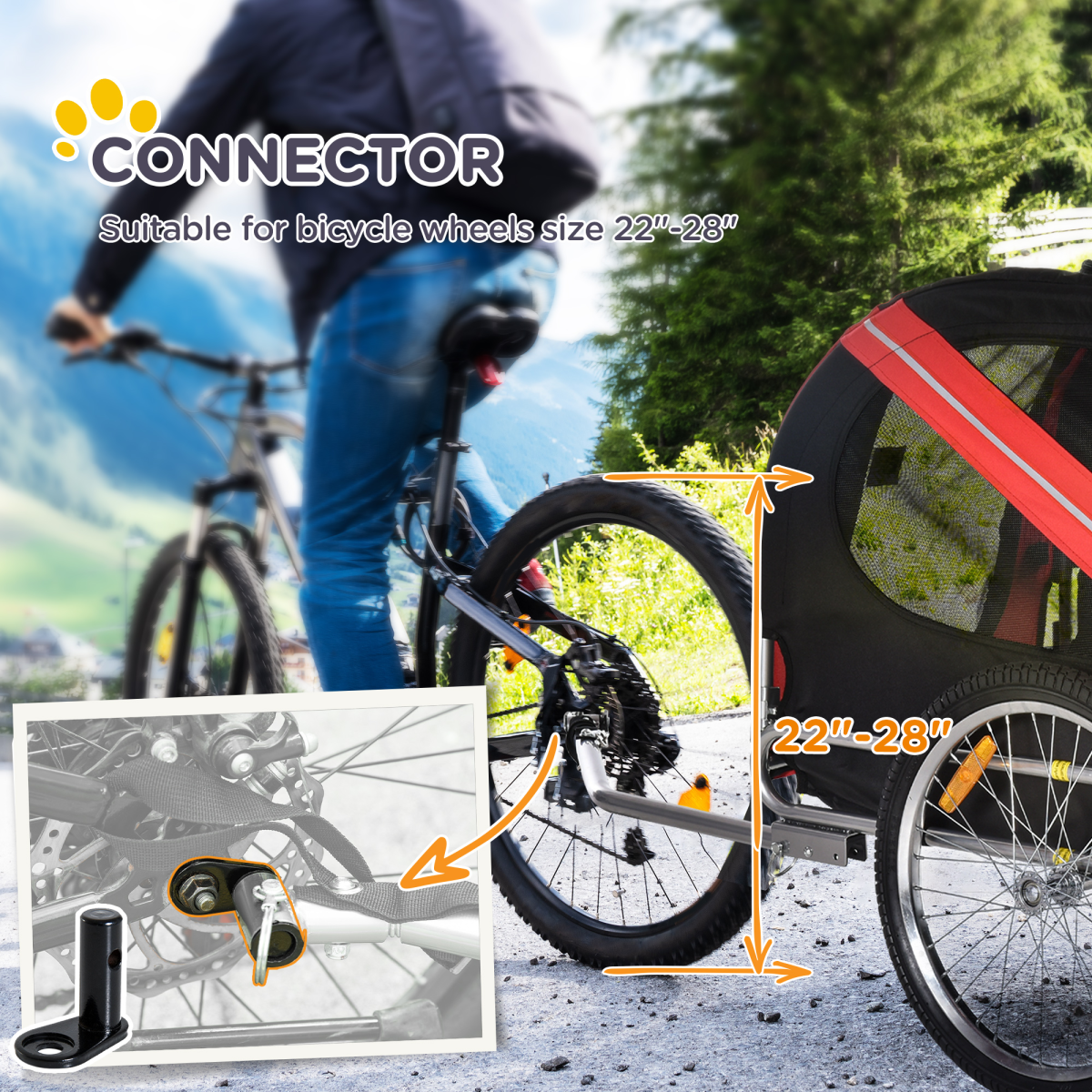 Adventure Pet Bicycle Trailer - Water-Resistant Dog & Cat Carrier on Wheels