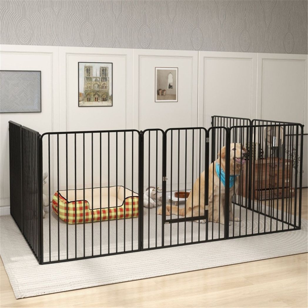 Ultimate Versatile Dog Crate: Steel Panels for Indoor & Outdoor Use