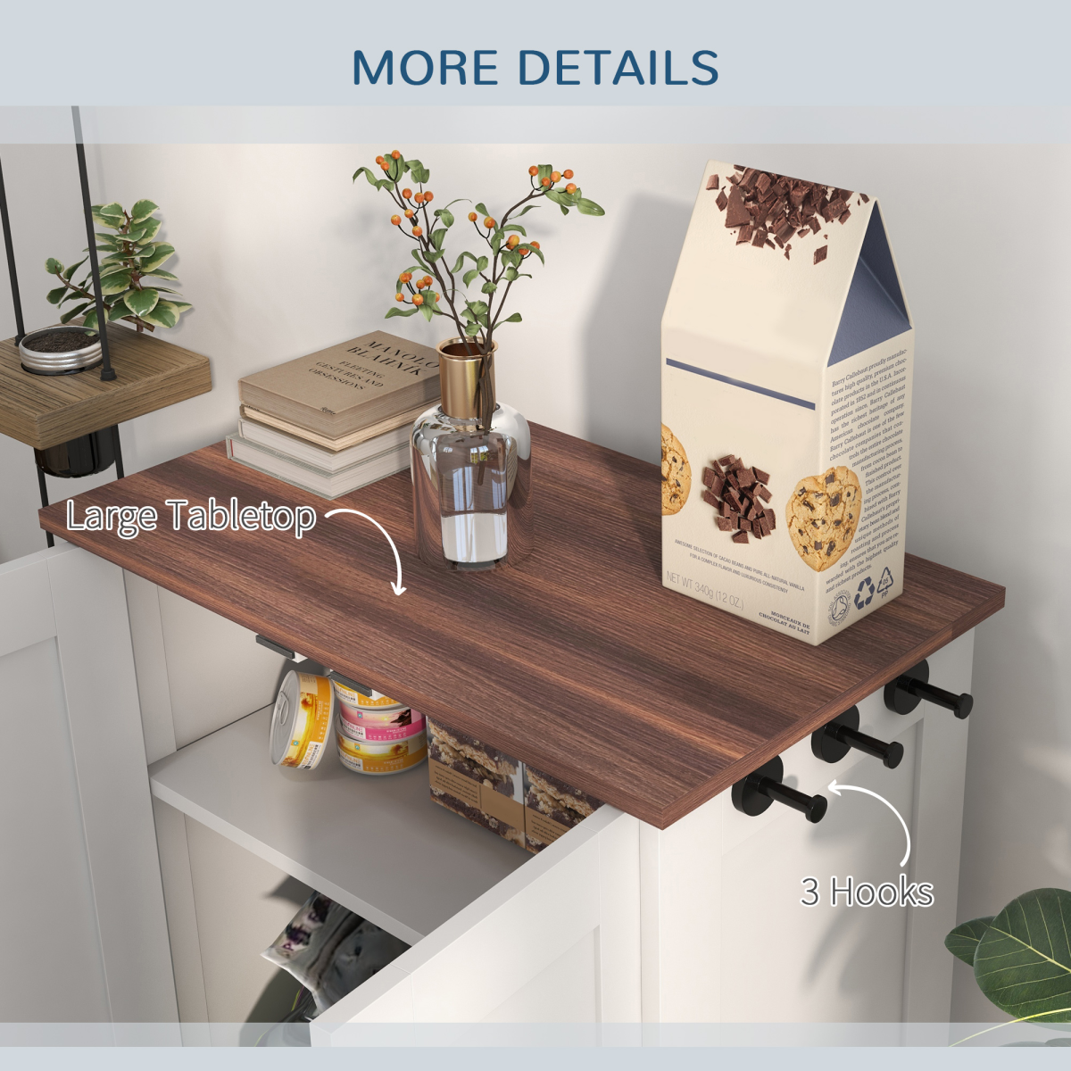 PawHut Stylish Dog Feeding Station with Storage & Adjustable Bowls