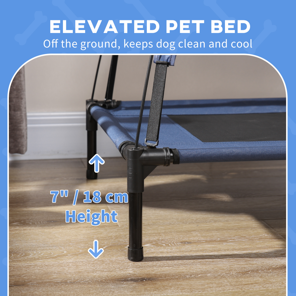 Cool Comfort Elevated Dog Bed with Canopy - PawHut Pet Cot for Ultimate Relaxation