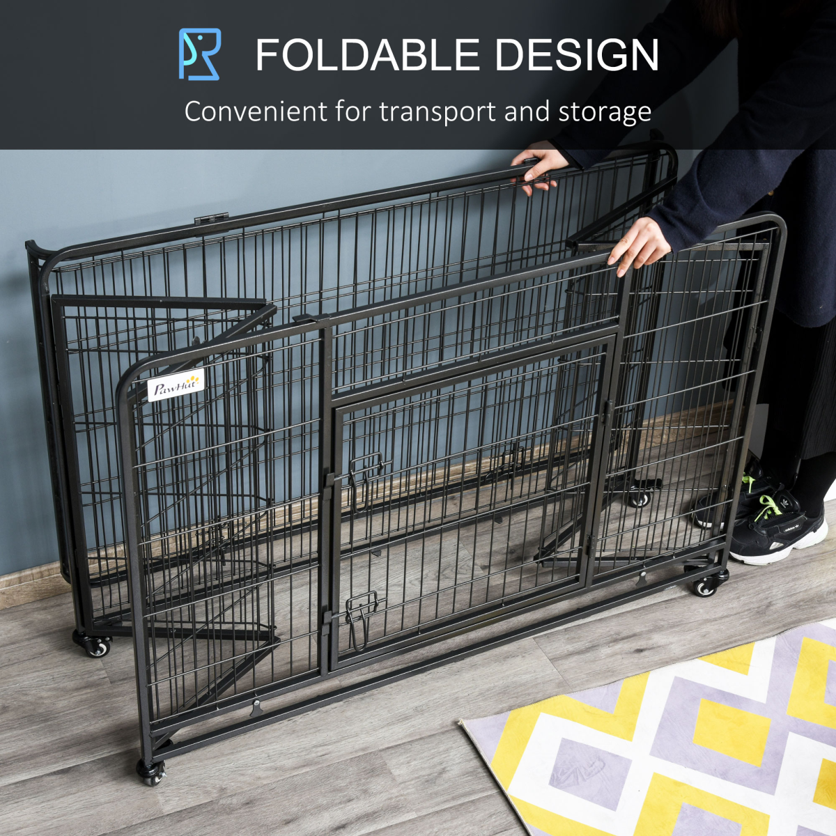Extra Large Metal Dog Cage with Locking Door & Wheels – Ultimate Pet Safety!
