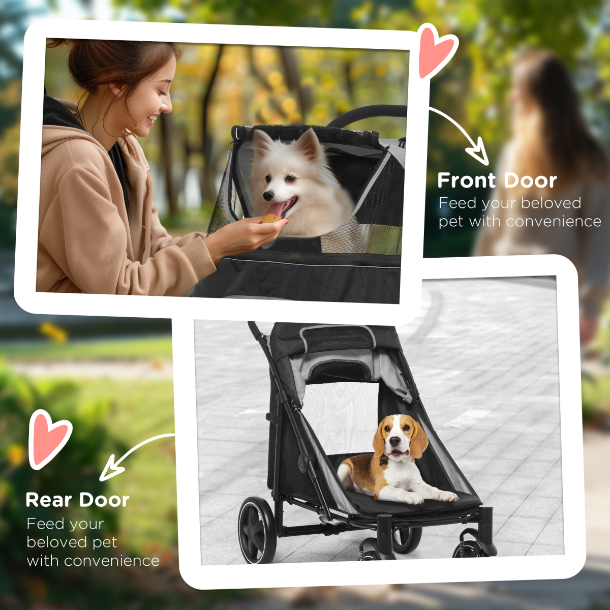 SmoothRide PawHut Dog Stroller: Foldable Carriage with Shock Absorbers & Wheels
