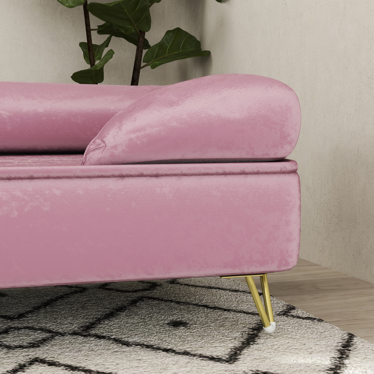 PawHut Pink Dog Sofa - Luxurious Washable Couch with Removable Backrest