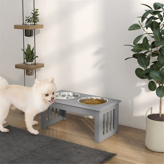 Elevated Stainless Steel Dog Feeder with Anti-Slip Design - PawHut