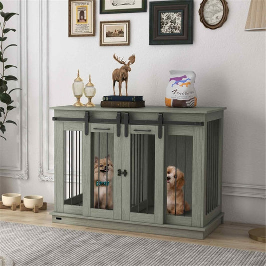 Versatile Double-Door Dog Crate with Decorative Top for Ultimate Pet Comfort