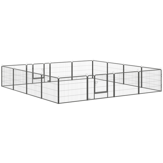 Flexible 16-Panel Heavy Duty Dog Playpen with Dual Doors - Safe & Spacious