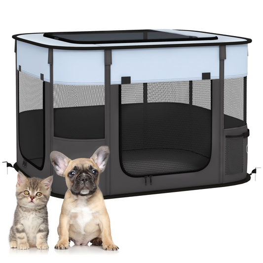 PawHut Portable Pet Playpen - Versatile Fence for Puppies, Rabbits, and Kittens