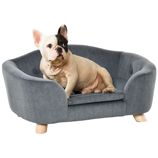 Cozy Pet Sofa for Small Dogs - Plush, Washable, Durable & Stylish Grey Design