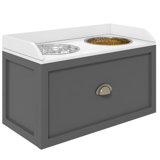 PawHut Elevated Dog Bowl with 21L Storage - Comfort & Style for Large Dogs!