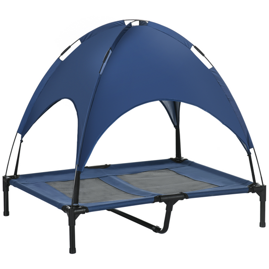 Cool Comfort Elevated Dog Bed with Canopy - PawHut Pet Cot for Ultimate Relaxation